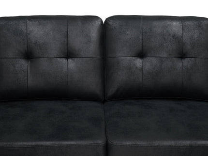 U Shape Sectional Sleeper Sofa With Pull Out Bed And Storage Chaise - Black