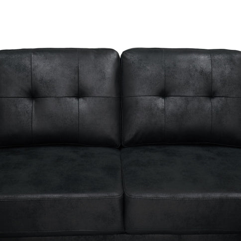 U Shape Sectional Sleeper Sofa With Pull Out Bed And Storage Chaise - Black