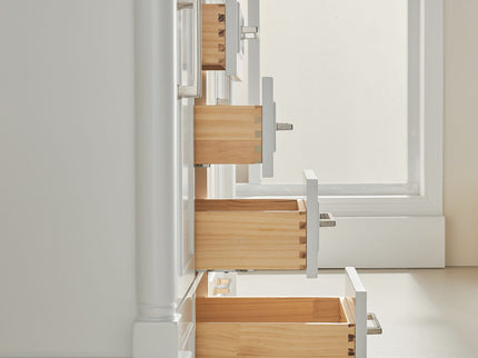 Freestanding Double Bathroom Vanity With Extra Black Handles - White