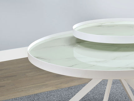 Shayne - Round Top Coffee Table With 2 Tier Design