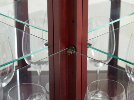 Corner Curio Cabinet With Lights, Adjustable Tempered Glass Shelves, Mirrored Back, Display Cabinet (E26 Light Bulb Not Included)