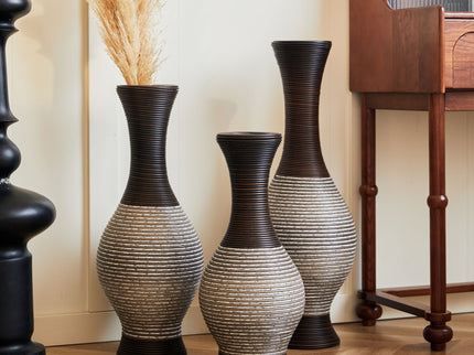 Tall Designer Floor Vase With Elegant 2 Tone