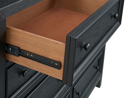 8 Drawer Dresser With Framed Fronts And Smooth Metal Glides