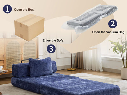 Convertible Floor Sofa Bed With Fixed Shape Frame For Living Room
