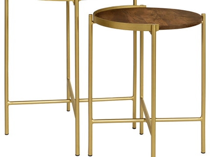 Genevieve - 2 Piece Round Nesting Table - Gold