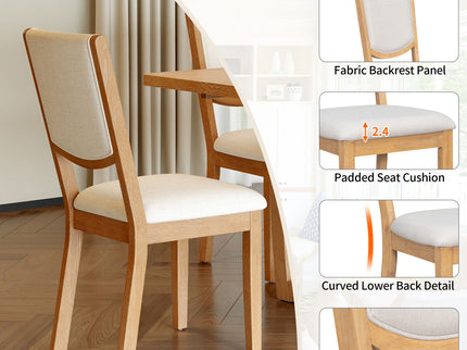 Rectangular Extendable Dining Table Set With 6 Upholstered Chairs