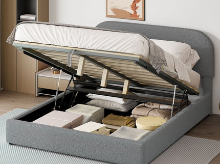 Upholstered Platform Bed With Hydraulic Storage System