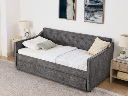 Daybed With Pop Up Trundle And USB Charging Armrest