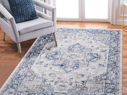Marfi - 6' X 9' Oriental Area Rug - Blue / Gray