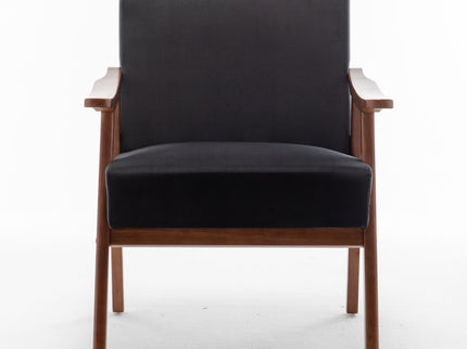 Mid Century Modern Accent Chair With Solid Wood Frame And Extra Thick Backrest