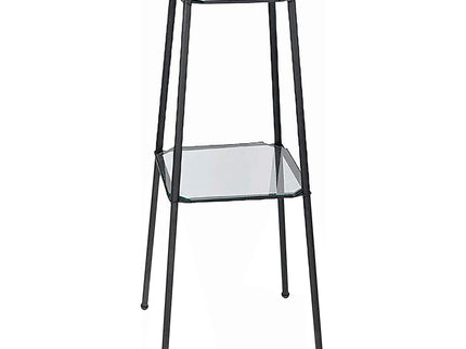 Sentinel - 3 Shelf Frosted Torchiere Floor Lamp With Shelves - Black