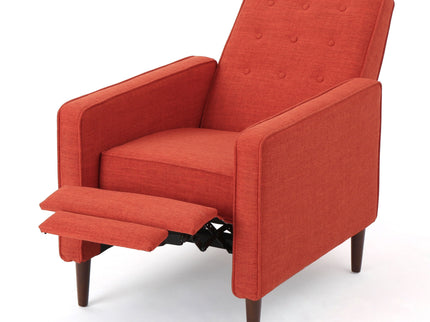 Mid-Century Modern Recliner With Button Tufted Waffle Stitch