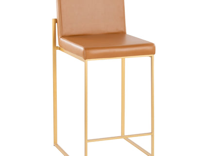 Fuji - Contemporary High Back Barstool (Set of 2)