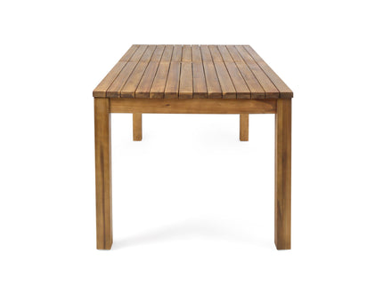Wilson - Expandable Dining Table With Slat Design - Teak Acacia Wood