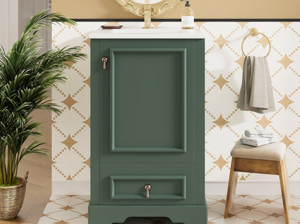 Bathroom Vanity With Sink, Soft Close Door, Adjustable U-Shaped Shelf