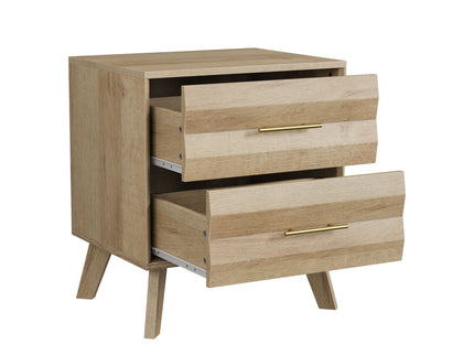 Medieval Double Drawer Bedside Table