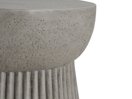 Modern Outdoor Lightweight Concrete Side Table With Hourglass Design - Light Gray