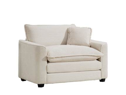 Modern Classic Fabric Single Chair Deep Seat Sofa With Pillow