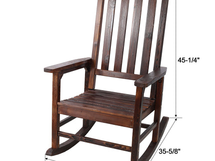Oversized Porch Rocker Chair With Wide Seat And Tall Backrest