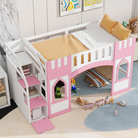Loft Bed With Storage Staircase And Windows