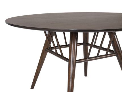 Shirley - 5 Piece Round Dining Table Set With Cushioned Chairs - Dark Walnut