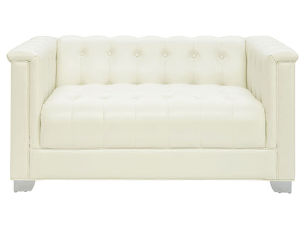 Earline - Upholstered Track Arm Loveseat - White