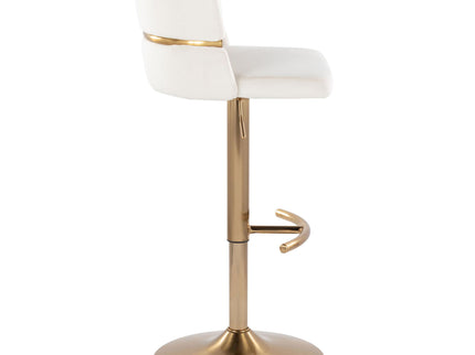 Cinch - Glam / Art Deco Adjustable Barstool With Swivel With Rounded T Footrest (Set of 2)