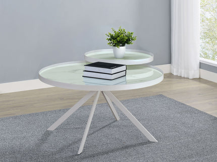 Shayne - Round Top Coffee Table With 2 Tier Design