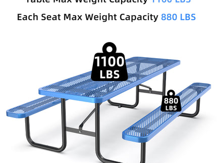 Metal Expanded Rectangular Picnic Table