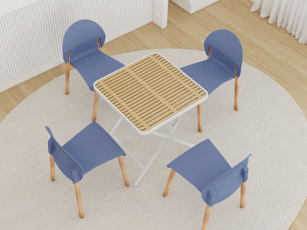 4 Piece Set Of Single Chairs With A Folding Square Table