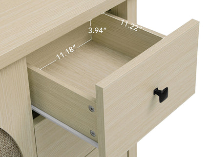 Rattan 2 Door 3 Drawer Cabinet, Suitable For Bedroom - Natural