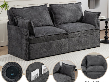 Pull Out Sofa Bed, Convertible Sleeper Sofa Couch, Side Storage, And USB / C - Type Charging Ports Chair