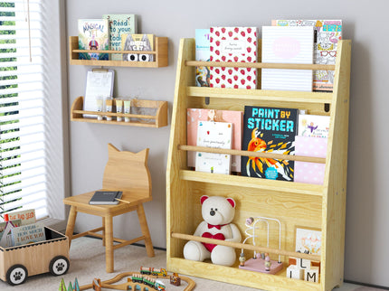 3 Tier Book Shelf, Compact Storage For Bedrooms