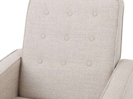 Mid-Century Modern Recliner With Button Tufted Waffle Stitch