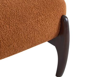Modern Boucle Lounge Chair With Solid Wood Fram