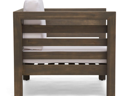 Outdoor Acacia Wood Patio Chair With Fabric Cushion