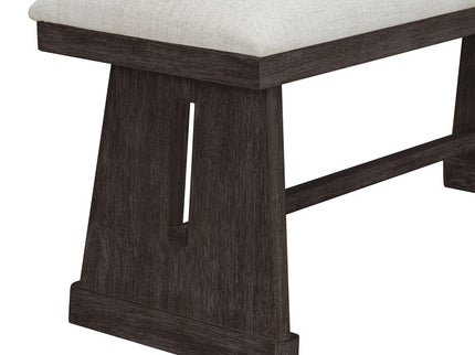 Dining Set With Rectangular Table, 4 Upholstered Chairs & 1 Padded Bench