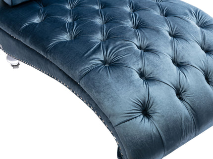 Chaise Lounge Indoor, Button Tufted Upholstered Chaise Lounge Chair With Pillow
