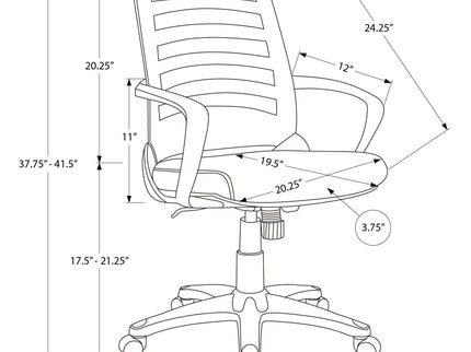 Office Chair, Adjustable Height, Swivel, Ergonomic, Armrests