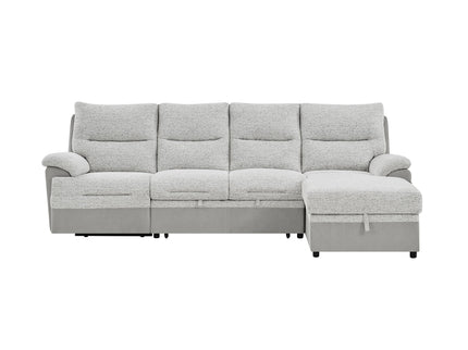 Sectional Sofa With Power Recline, USB Charging, And Storage Chaise - Gray