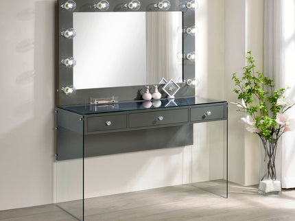Katelyne - 3 Drawer Vanity Set With Mirror - Gray