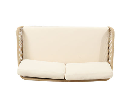 Hueber - Outdoor And Rope 4 Seater Chat Set With Cushions - Teak