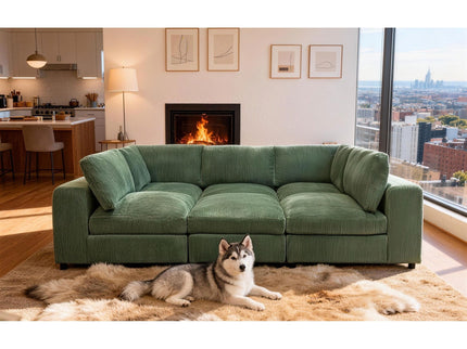 Reversible Modular Sectional Sofa With Custom Configuration
