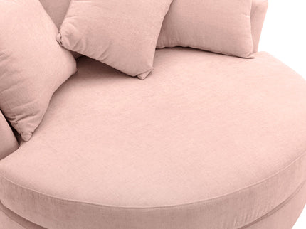 360° Swivel Accent Barrel Chair With Storage Ottoman & 4 Pillows, Modern Leisure Chair Round Accent For Living Room