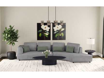 Lincoln - Upholstered Curved Sectional Sofa With Pillow Back Cushions - Gray