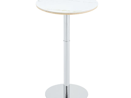 Circular Bar Table - White / Silver