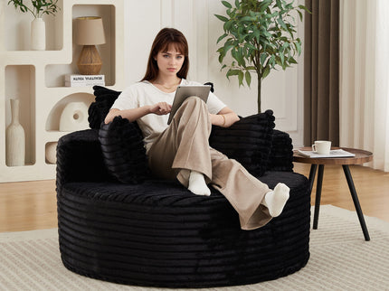 Modern Single Sofa With Backrest Pillow For Living Room
