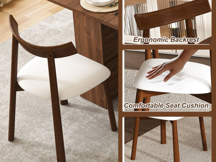Dining Set With 4 Chairs, Table With Drawers & Open Shelf - Walnut