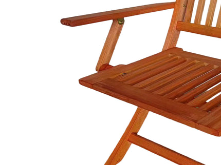 Foldable Patio Dining Set With 4 Folding Chairs For Indoor And Outdoor Use - Teak