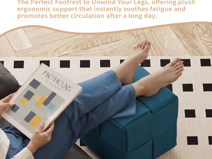 Modern Ottoman Foot Rest With Woven Design